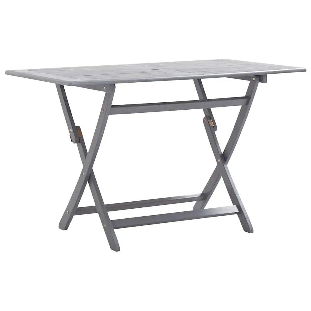 7 Piece Outdoor Dining Set Folding Garden Table Chairs Grey Acacia Wood