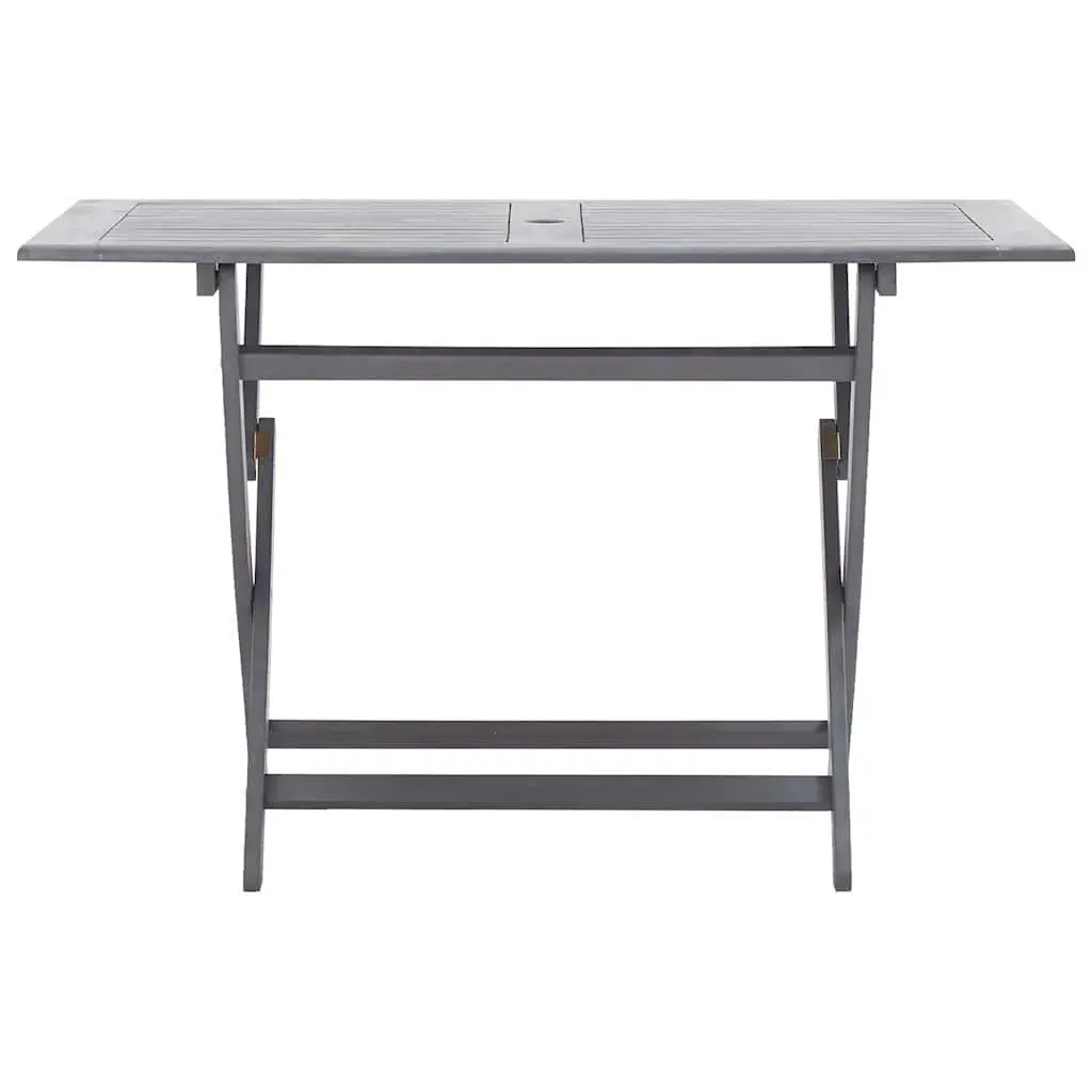 7 Piece Outdoor Dining Set Folding Garden Table Chairs Grey Acacia Wood