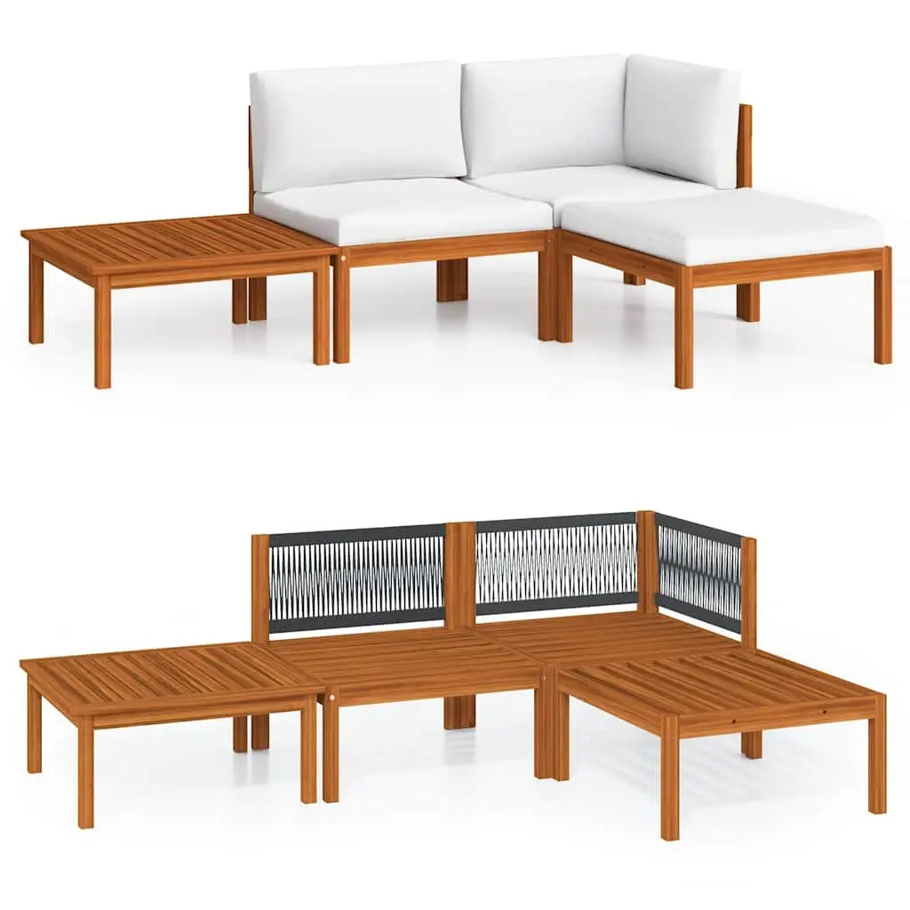 Garden Lounge Set 4 Piece Outdoor Furniture Patio Sofa Rope Backrest