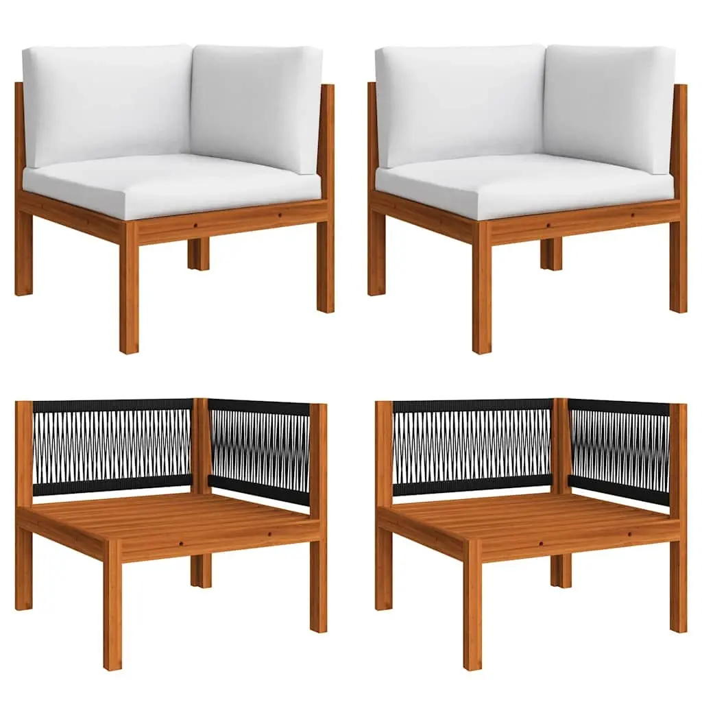 Garden Lounge Set Outdoor Furniture 6 Piece with Cushions Rope Backrest