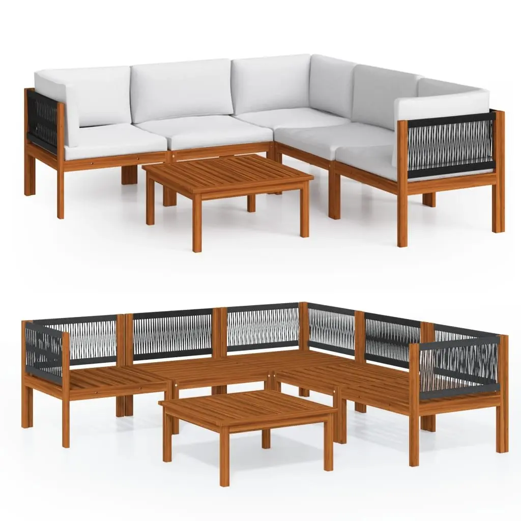 Outdoor Lounge Set 6 Piece Patio Furniture Sofa with Cushions White