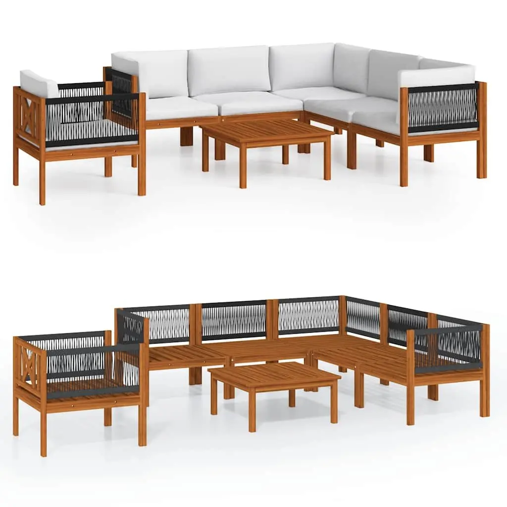 Garden Lounge Set 7 Piece Outdoor Furniture Patio Sofa with Cushions White