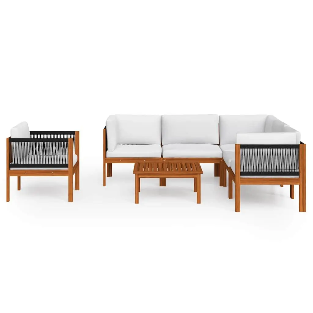 Garden Lounge Set 7 Piece Outdoor Furniture Patio Sofa with Cushions White