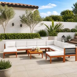 Specifications of 11 Piece Garden Lounge Set: Dimensions and Materials