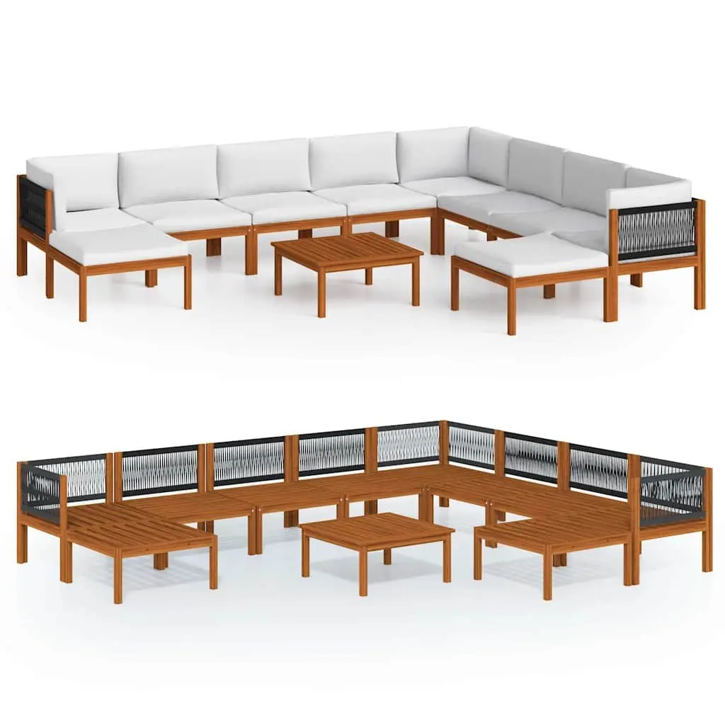 11 Piece Garden Lounge Set Outdoor Furniture Patio Sofa Rope Woven Backrest