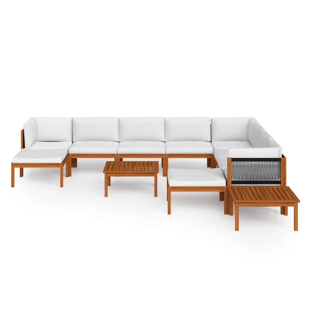 Outdoor Furniture Lounge Set 12 Piece with Rope Weave Backrest for Patio Garden Seating