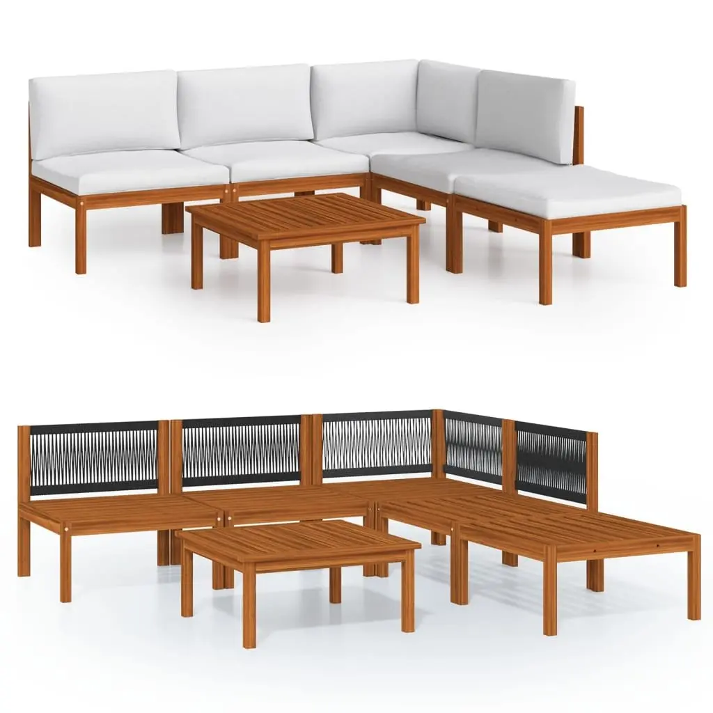 Garden Lounge Set Outdoor Furniture Modular 6 Piece Rope Woven Backrest