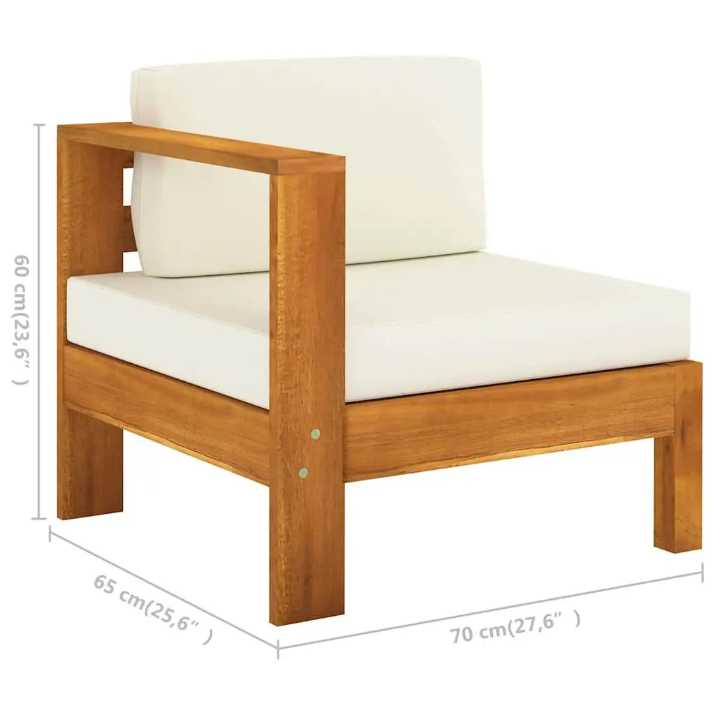 4SeaterSolidAcaciaWoodGardenSofaOutdoorLoungeCouchWithCreamCushions