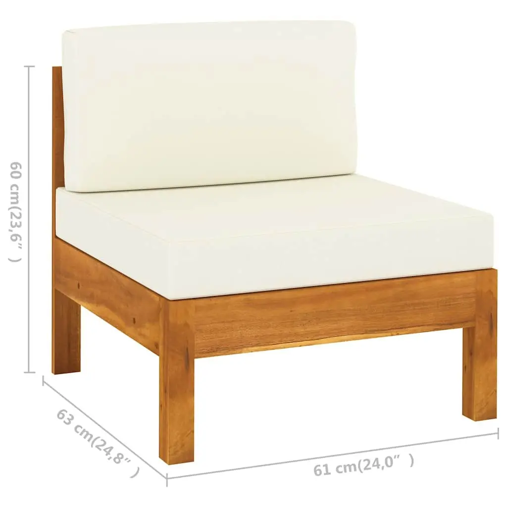 4SeaterSolidAcaciaWoodGardenSofaOutdoorLoungeCouchWithCreamCushions