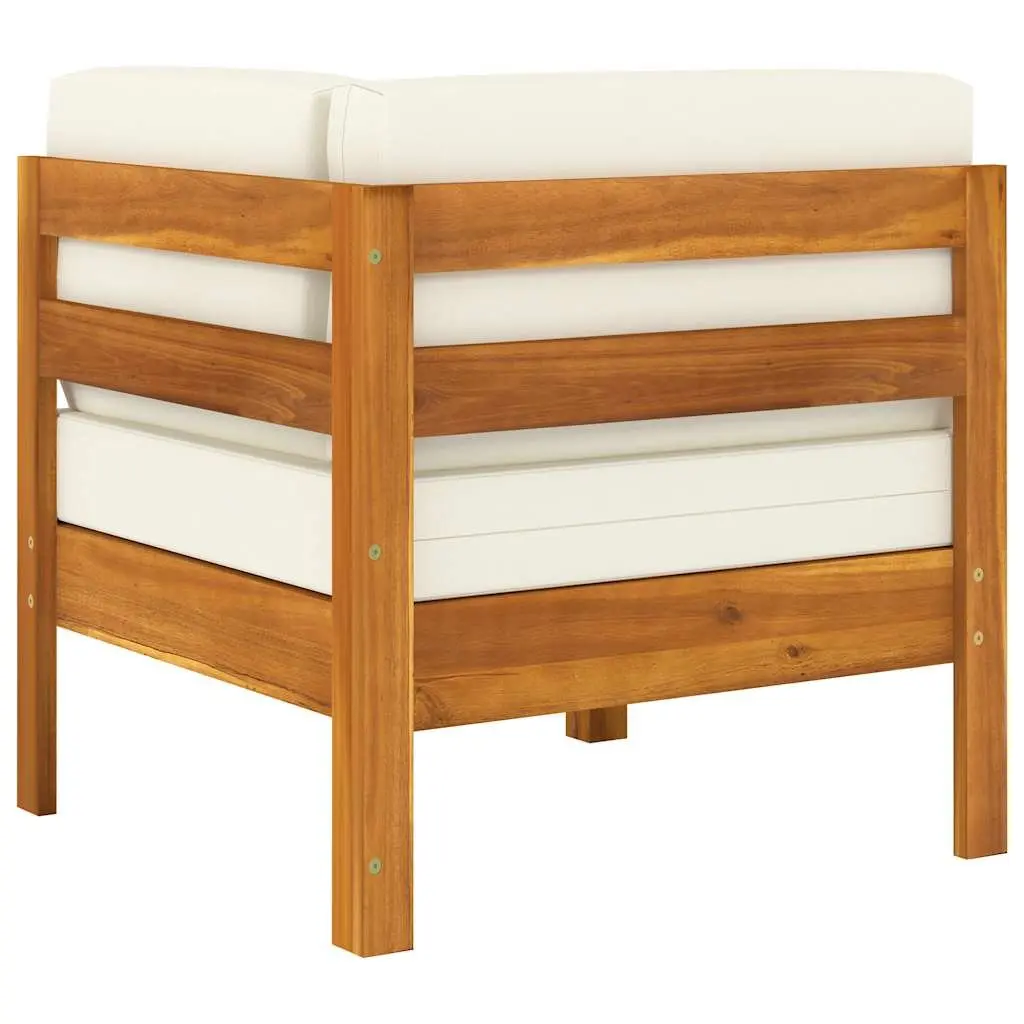 5 Piece Outdoor Garden Lounge Set for Patio and Balcony Acacia Wood with Cushions