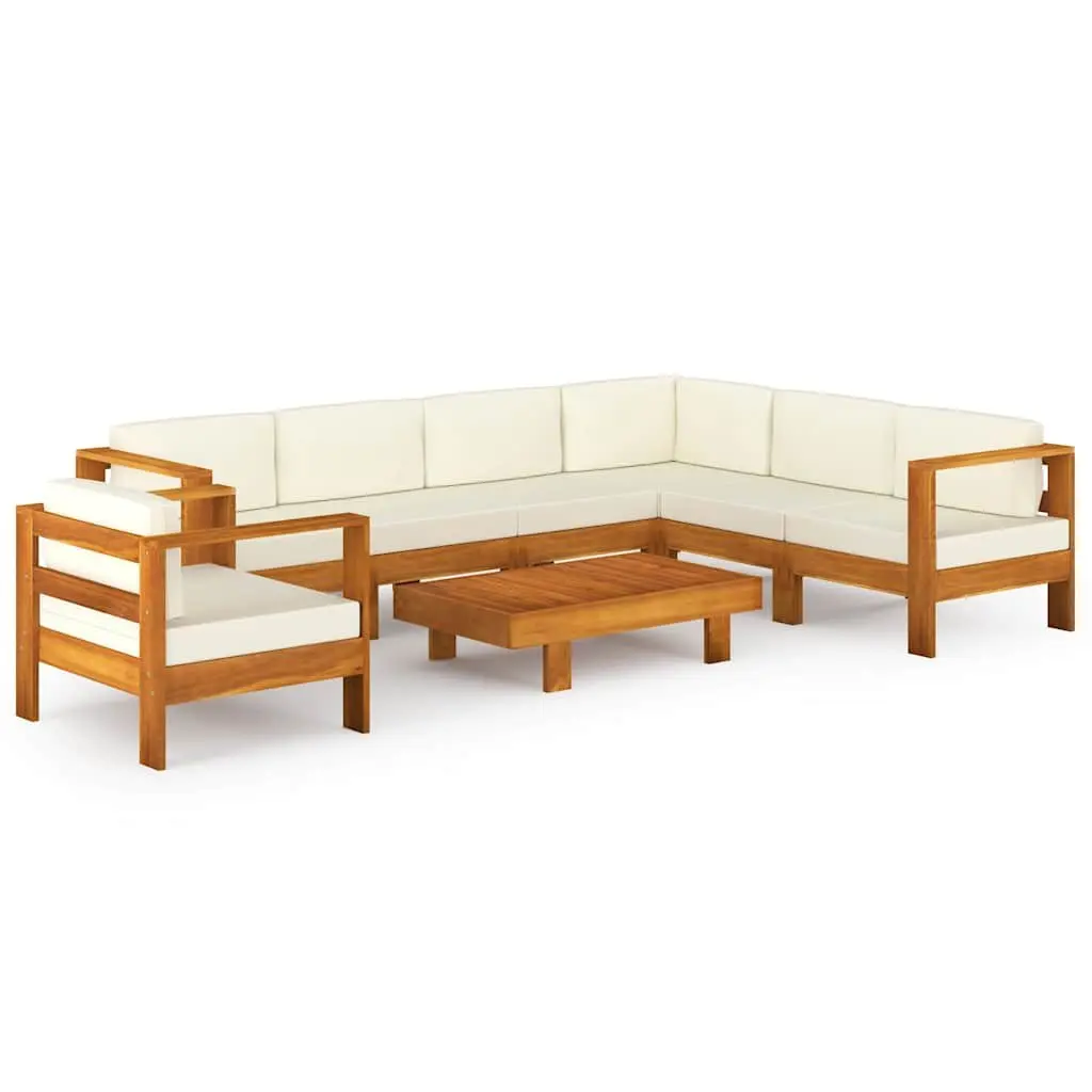 8 Piece Garden Lounge Set Acacia Wood Outdoor Furniture with Cushions Patio