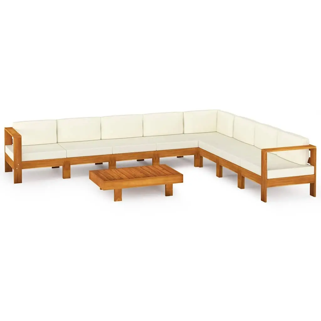 Garden Lounge Set 9 Piece Outdoor Furniture Acacia Wood Patio Size