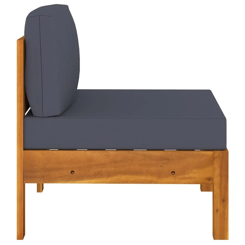 4-Seater Garden Sofa Outdoor Patio Couch Acacia Wood with Grey Cushions
