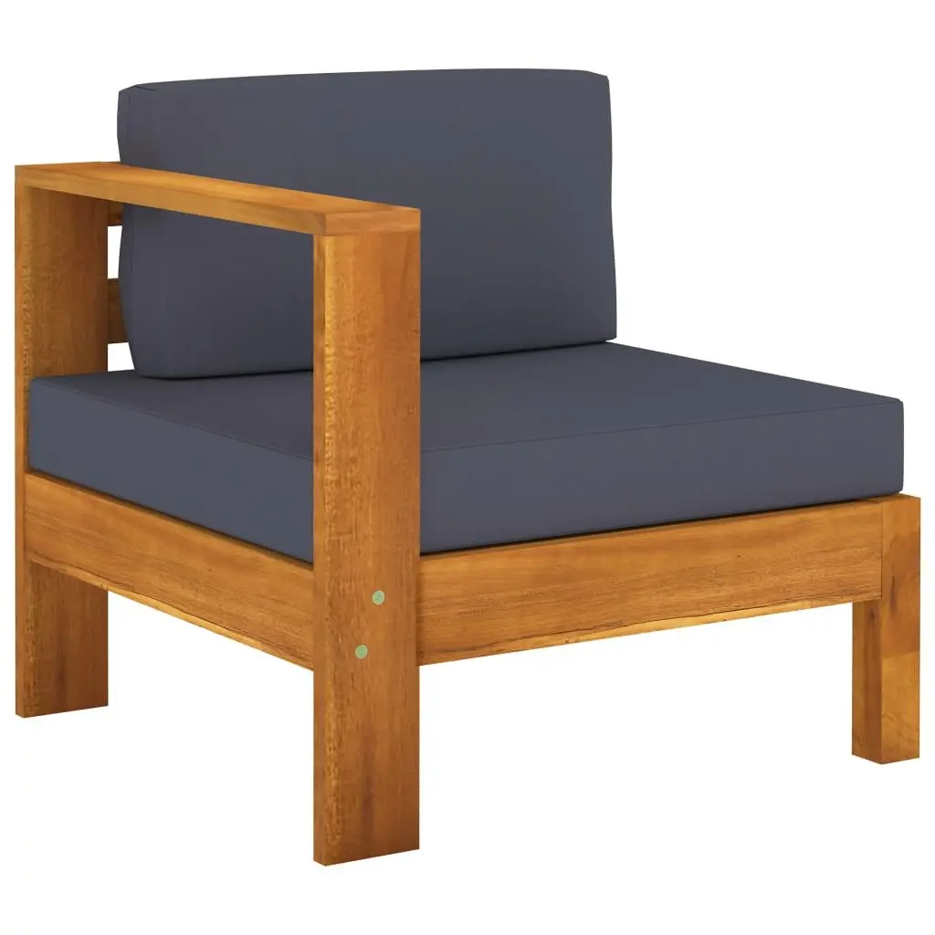 4-Seater Garden Sofa Outdoor Patio Couch Acacia Wood with Grey Cushions