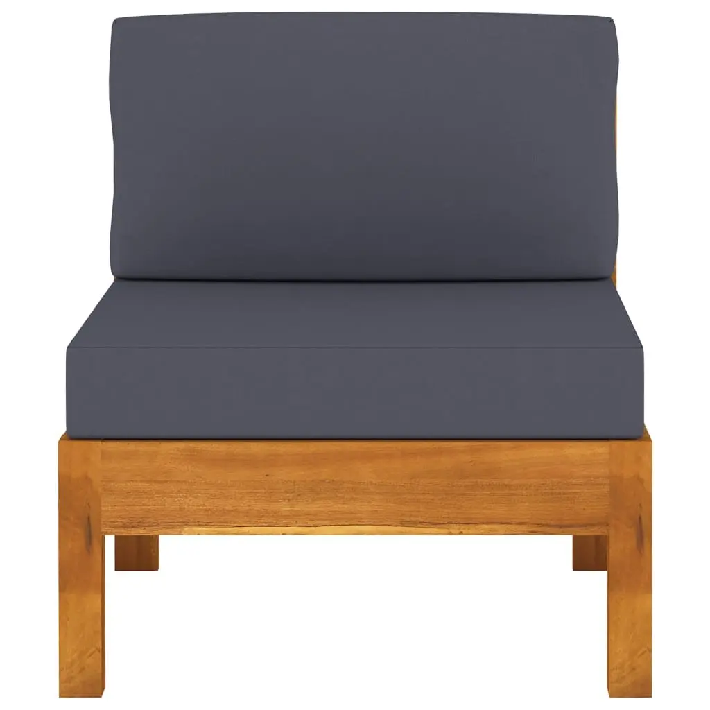4-Seater Garden Sofa Outdoor Patio Couch Acacia Wood with Grey Cushions