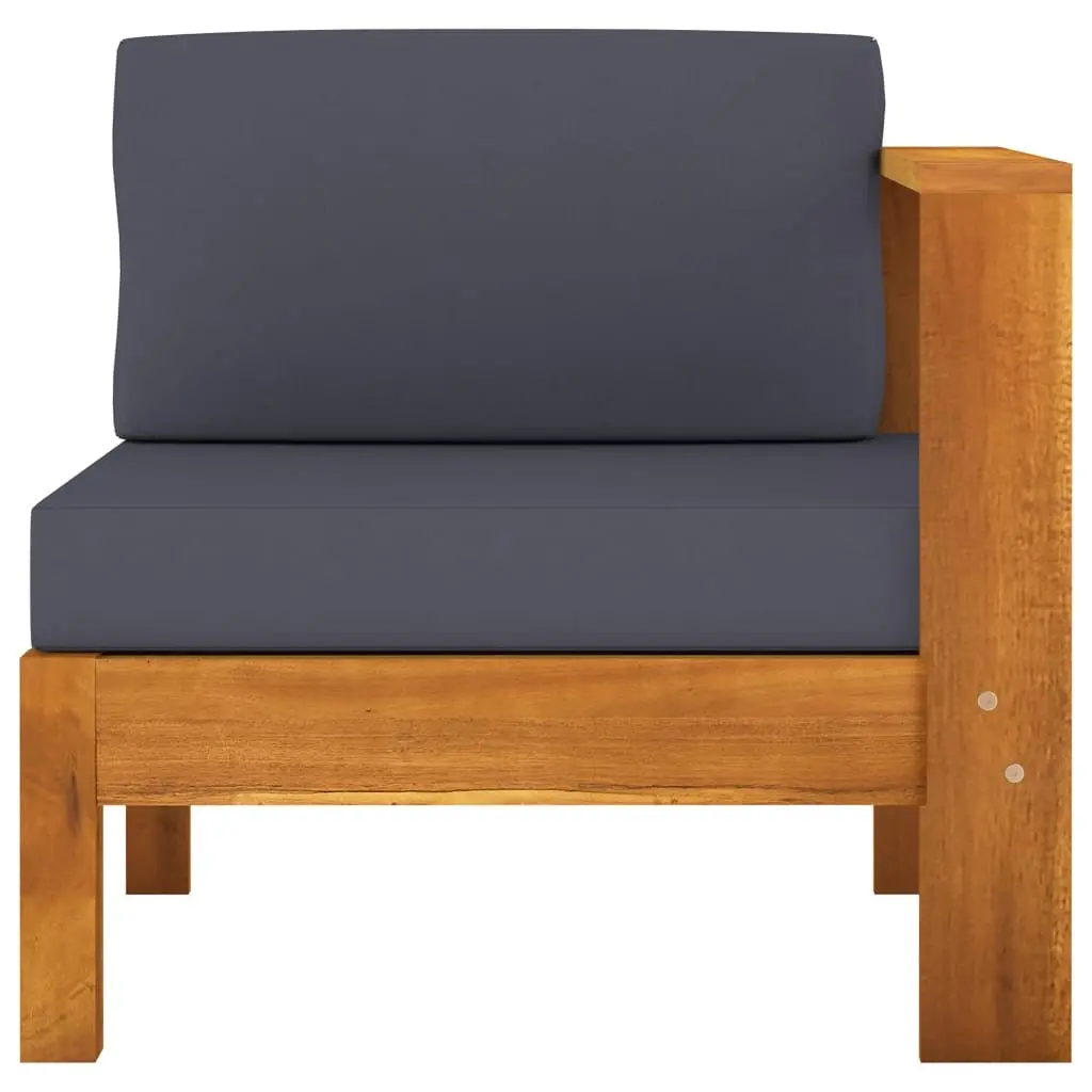 4-Seater Garden Sofa Outdoor Patio Couch Acacia Wood with Grey Cushions