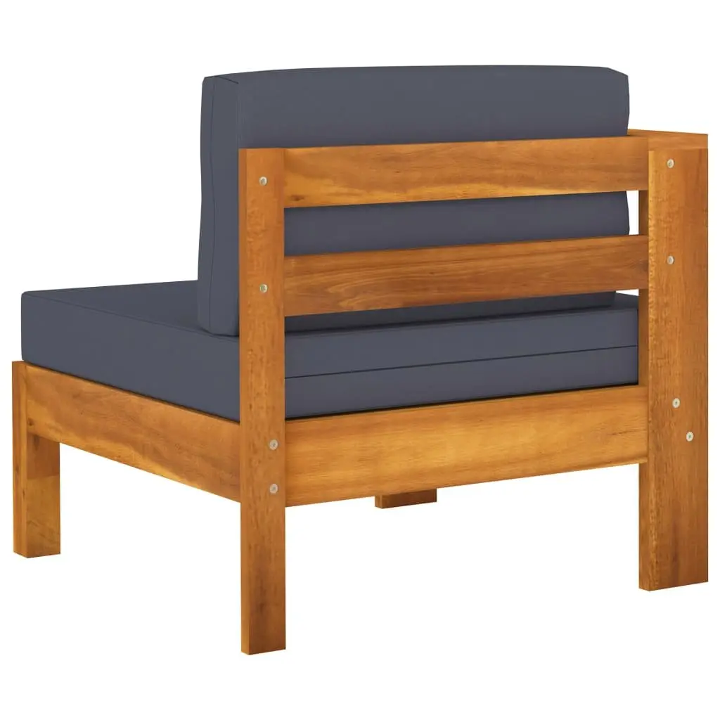 4-Seater Garden Sofa Outdoor Patio Couch Acacia Wood with Grey Cushions