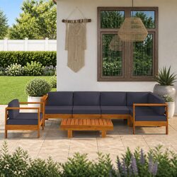 7 Piece Acacia Wood Garden Lounge Set with Cushions