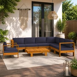 Specifications of 8-Piece Garden Lounge Set with Grey Cushions