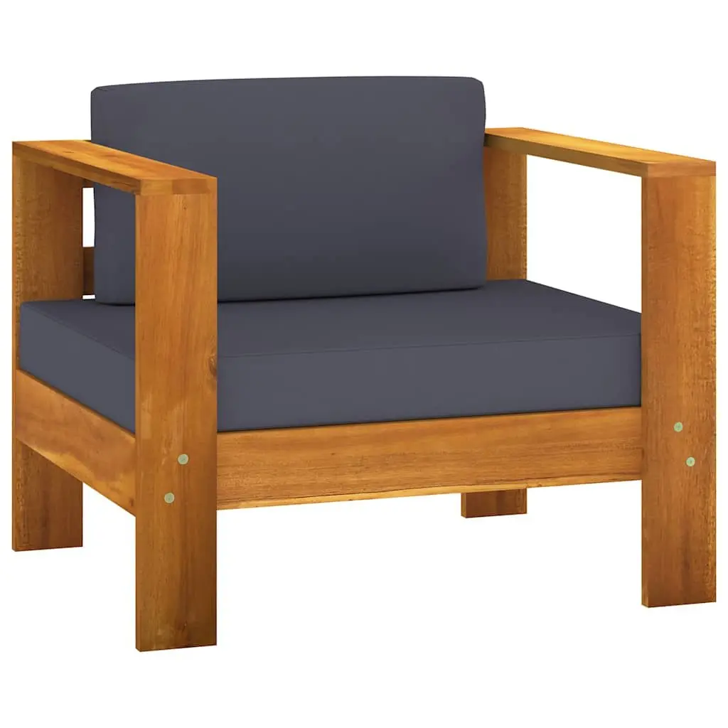 8-Piece Garden Lounge Set with Grey Cushions