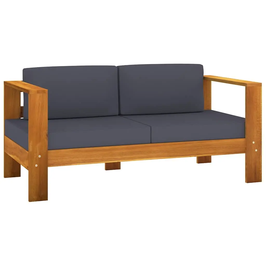 Outdoor Acacia Wood 8 Piece Lounge Set for Garden Patio with Grey Cushions