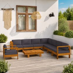 Specifications of 9 Piece Garden Lounge Set with Acacia Wood
