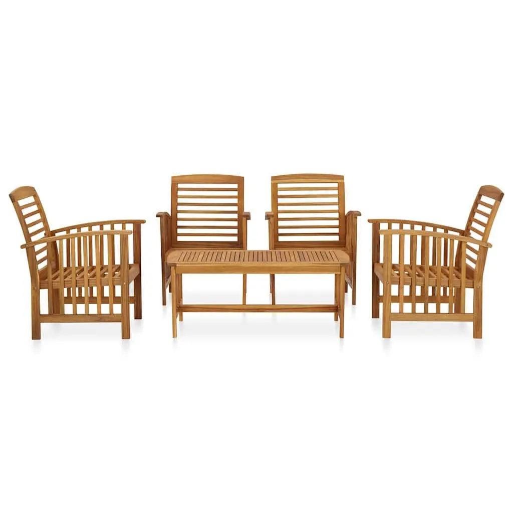 Garden Lounge Set Outdoor Furniture 5 Piece Solid Wood Patio Sofa Coffee Table