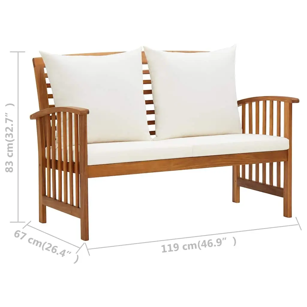 5 Piece Garden Lounge Set Outdoor Furniture Acacia Wood with Cushions