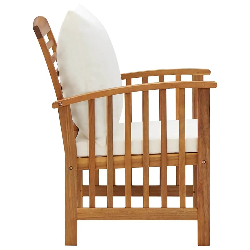 5 Piece Outdoor Garden Lounge Set with Cushions Solid Wood Patio Furniture