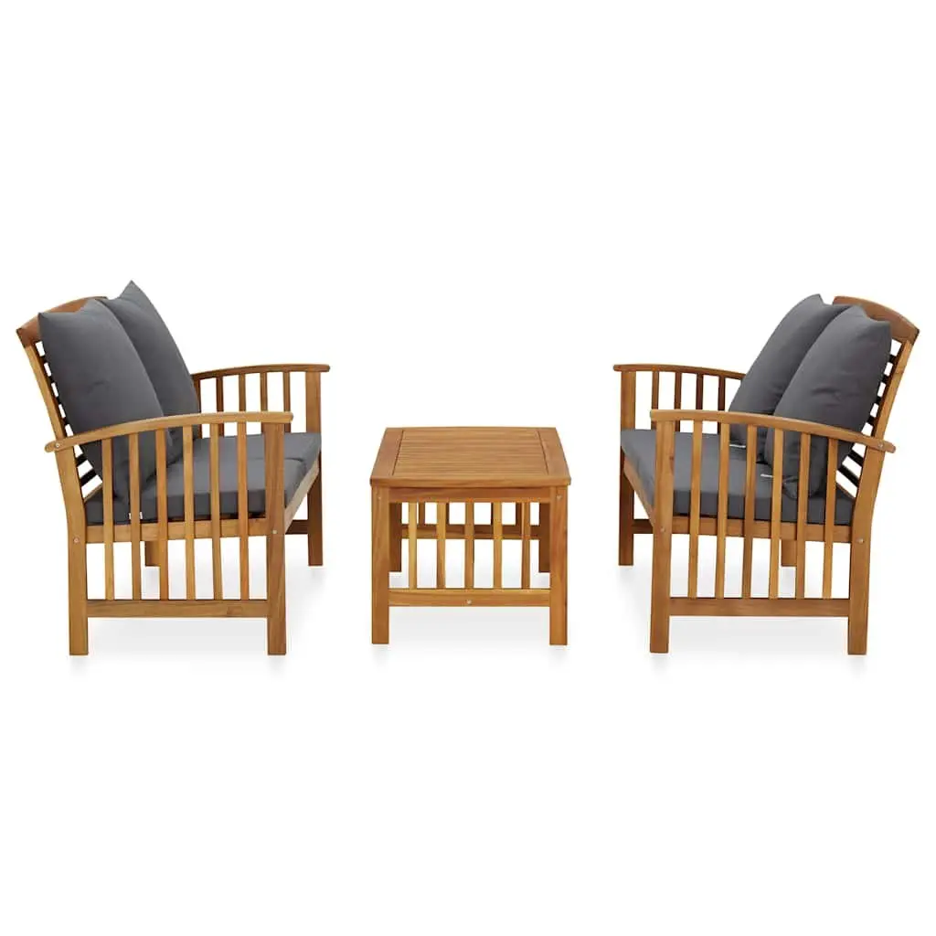 Garden Lounge Set 3 Piece Outdoor Furniture for Patio and Garden Grey
