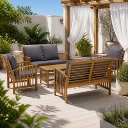 5 Piece Garden Lounge Set - Dimensions & Specs Inside