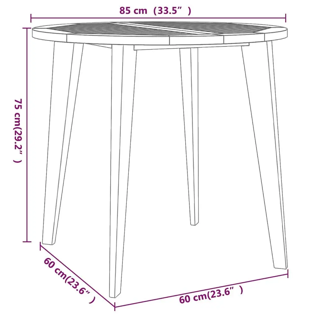 Outdoor Dining Set Garden Patio 3 Piece Solid Wood Acacia Brown