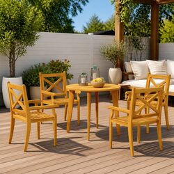 Specifications of 5 Piece Garden Dining Set - Wood Slatted Design