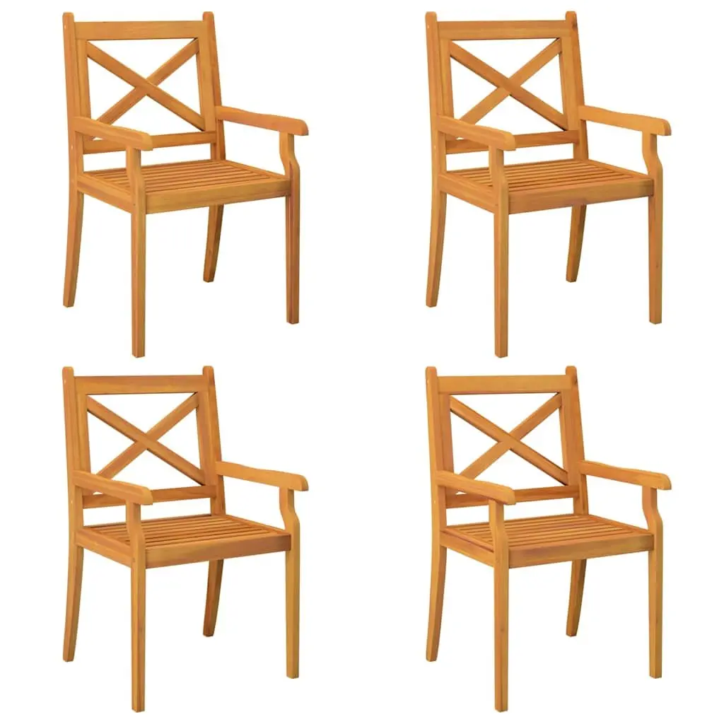 Garden Dining Set 5 Piece Outdoor Patio Furniture Wood Slatted Design Table