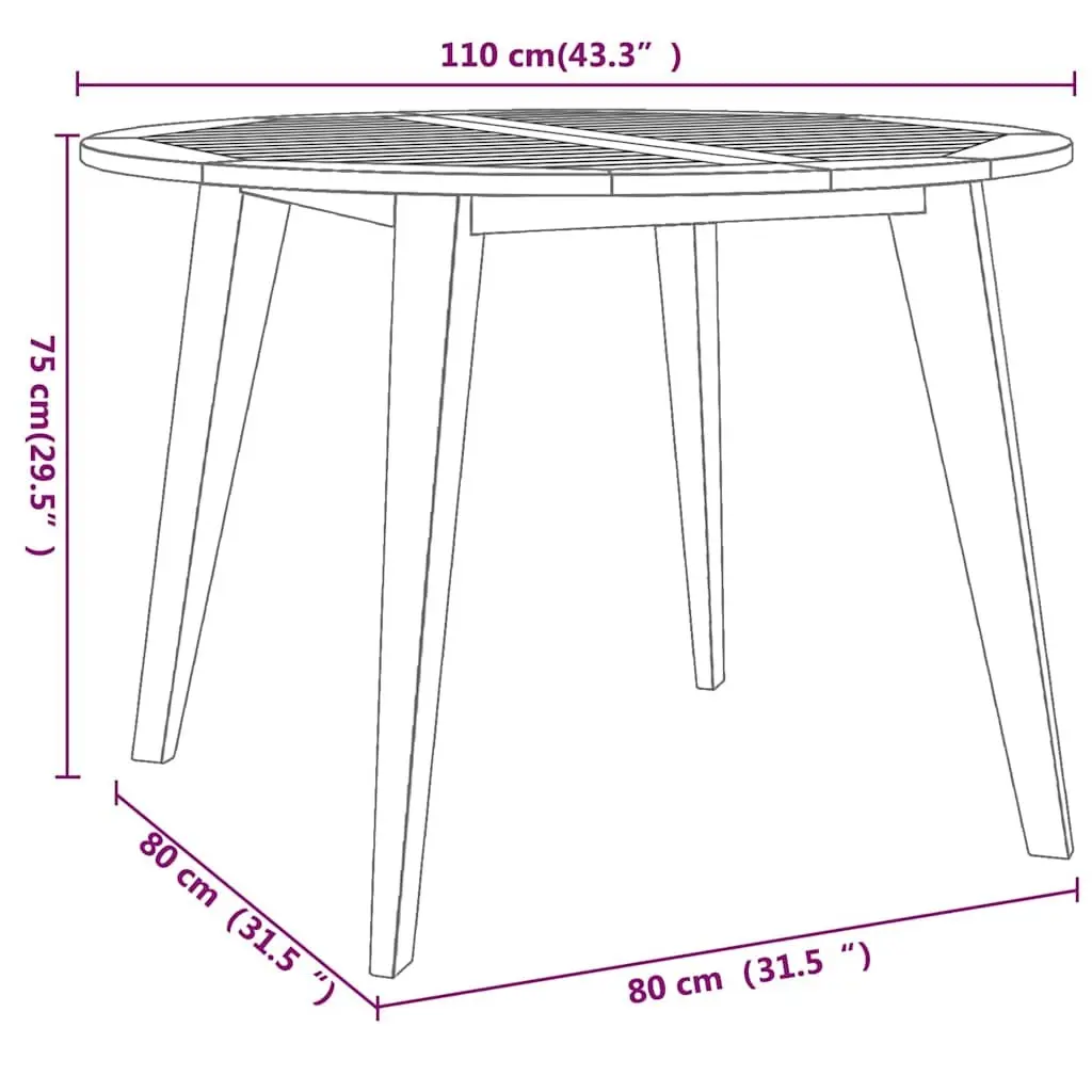 Garden Dining Set Outdoor Use 5 Piece Brown Wood