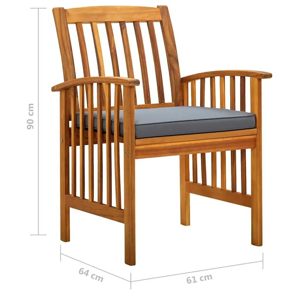 Garden Dining Set 5 Piece Outdoor Patio Furniture Acacia Wood Table Chairs