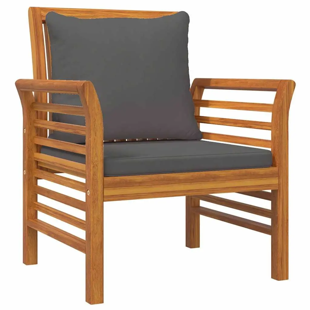 4 Piece Garden Lounge Set Outdoor Use Solid Acacia Wood with Cushions