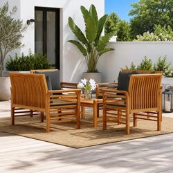 Specifications of 5-Piece Brown Acacia Garden Lounge Set