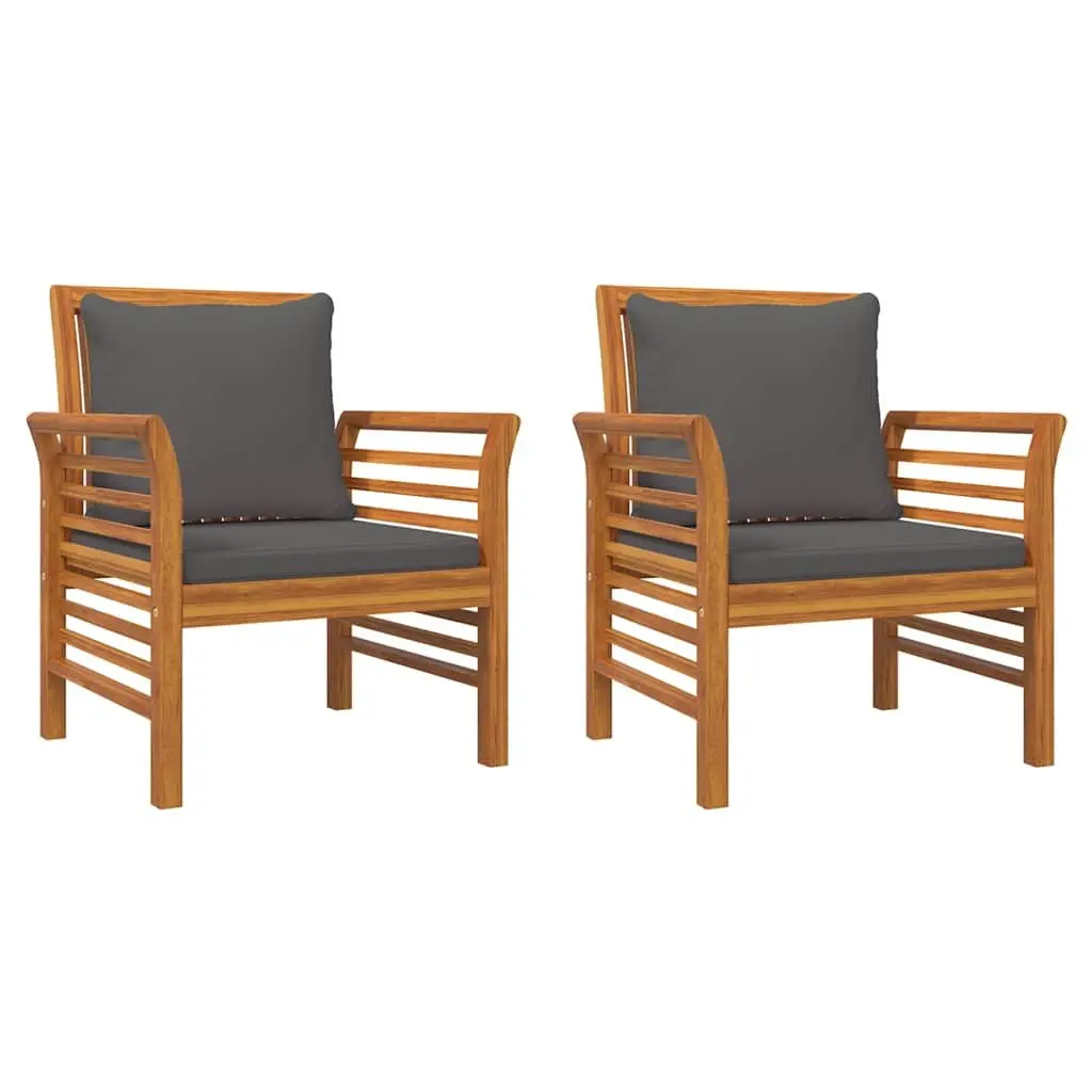 5-Piece Brown Acacia Garden Lounge Set