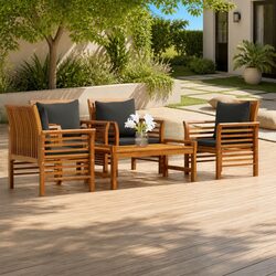 Specifications of 5 Piece Acacia Wood Garden Lounge Set