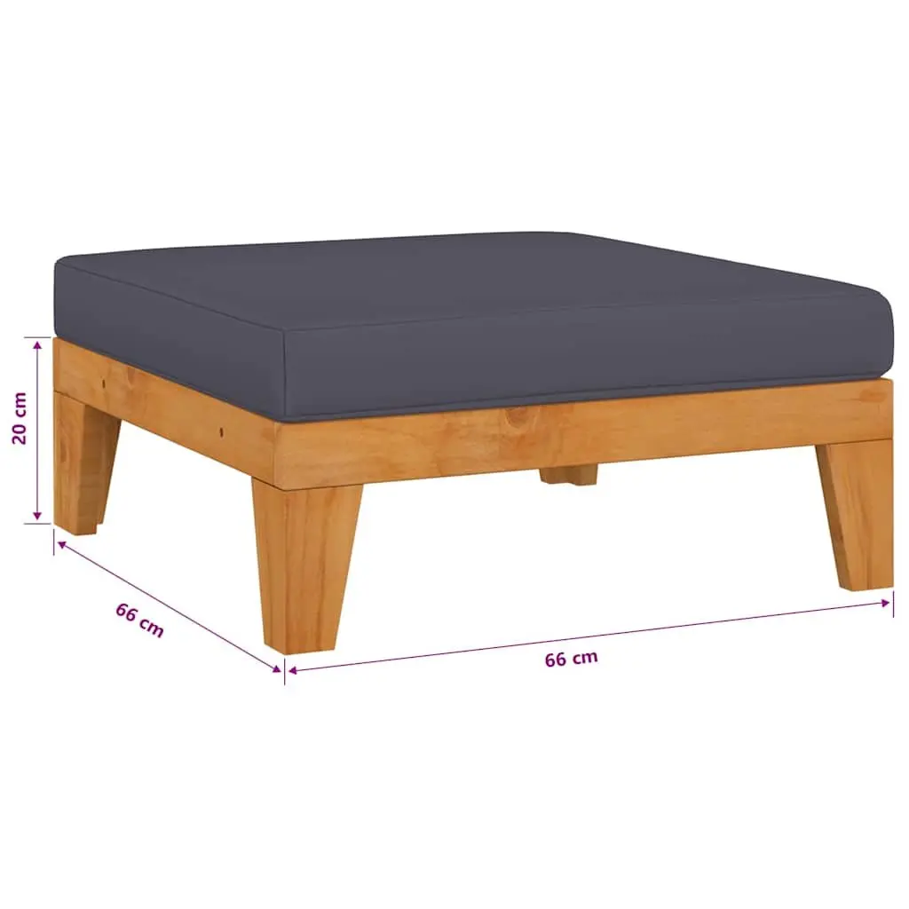 Garden Lounge Set Modular Outdoor Furniture 4 Piece with Cushions Solid Wood Grey