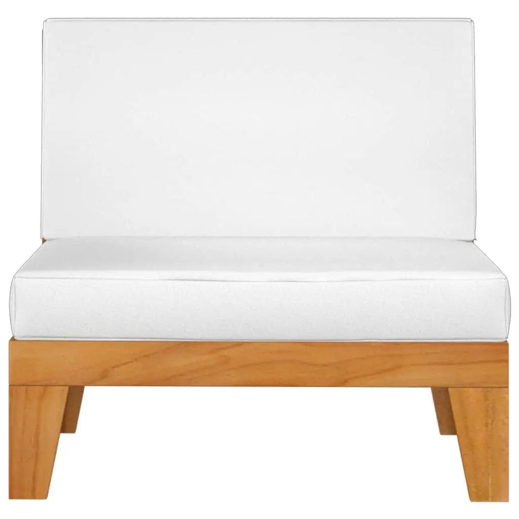 Garden Lounge Set Outdoor Acacia Wood 5 Piece White with Cushions