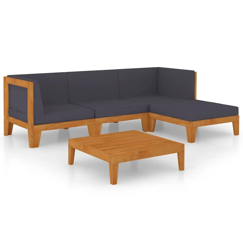 Garden Lounge Set 5 Piece Outdoor Furniture Patio Seating with Cushions Grey