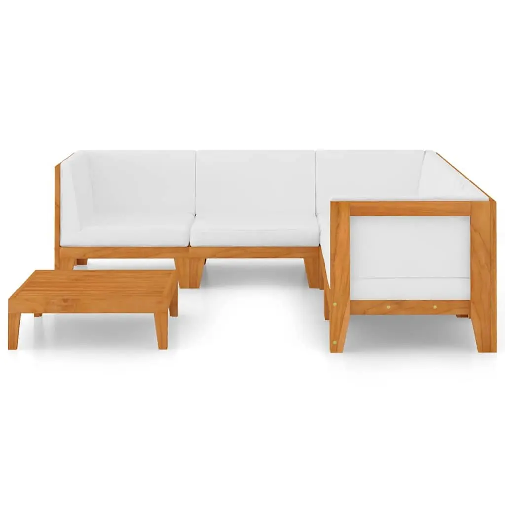 Garden Lounge Set Outdoor Furniture 6 Piece Modular Sectional with Cushions