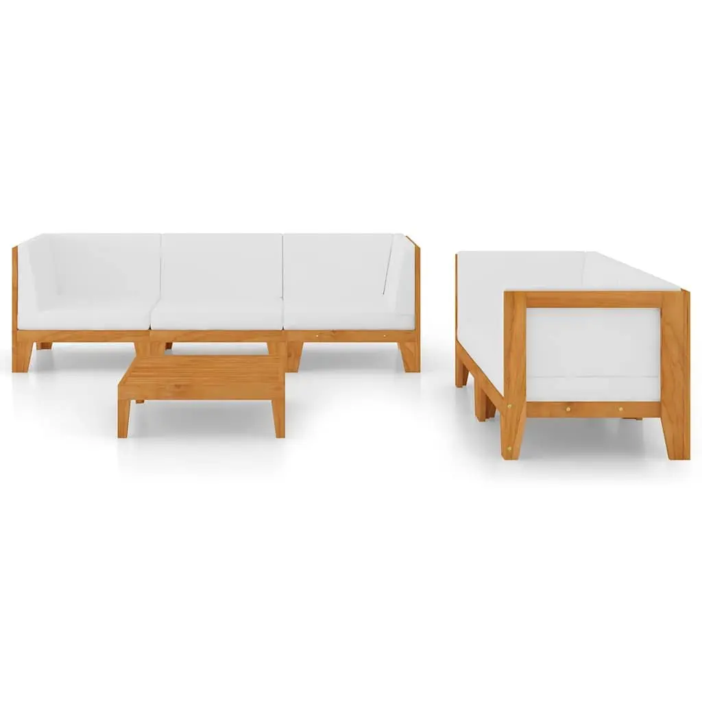 6-Piece Modular Garden Lounge Set with Cushions and Table