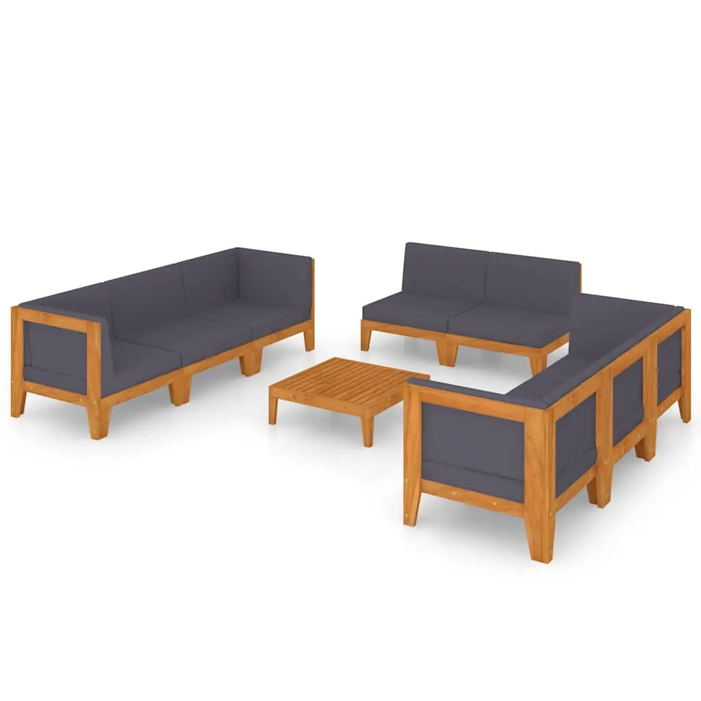 9 Piece Outdoor Garden Lounge Set with Acacia Frame