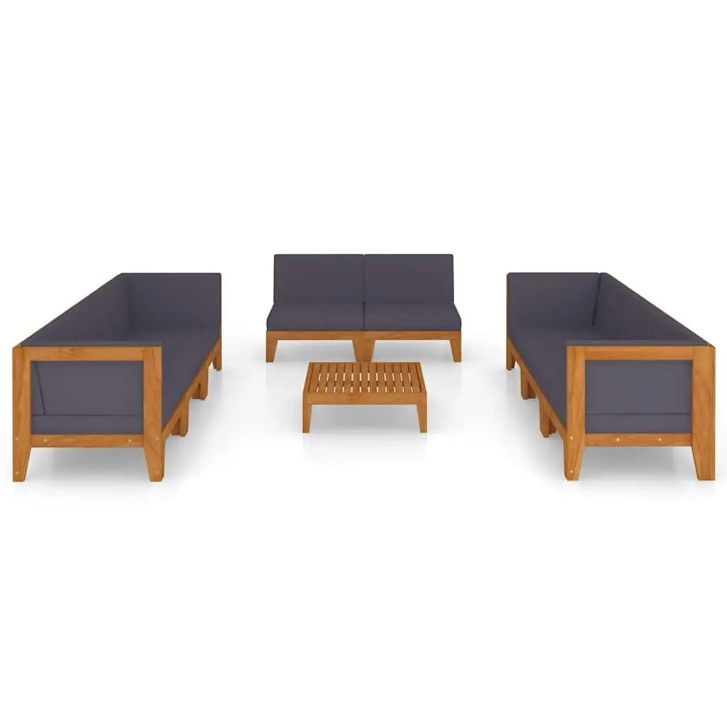 9 Piece Outdoor Garden Lounge Set with Acacia Frame