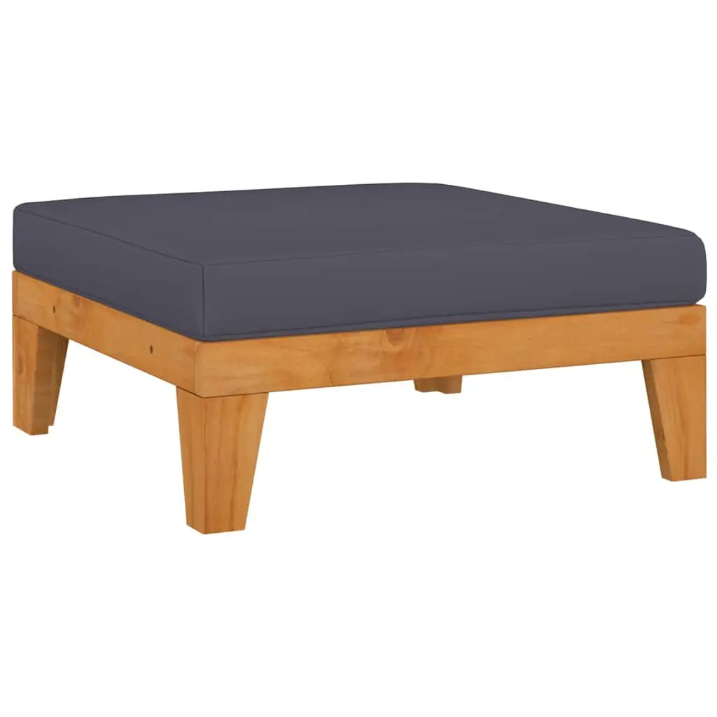 Garden Lounge Set 10 Piece Outdoor Furniture Grey Acacia Wood with Cushions