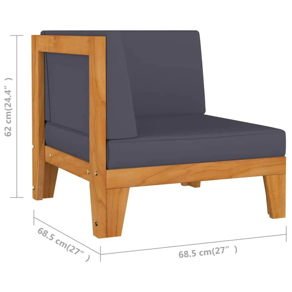 Garden Lounge Set 10 Piece Outdoor Furniture Grey Acacia Wood with Cushions