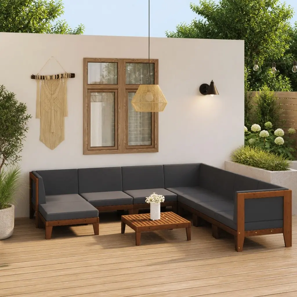 9 Piece Grey Garden Lounge Set